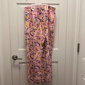{J. Crew} Colorful Paisley Palazzo Pants with Elastic Drawstring Waist - Size 10